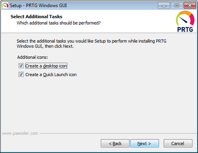 Windows GUI Setup Wizard Additional Tasks