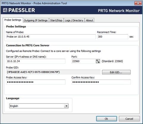 Probe Settings in PRTG Probe Administrator