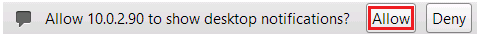 Click on 'Allow' to enable Chrome Desktop Notifications